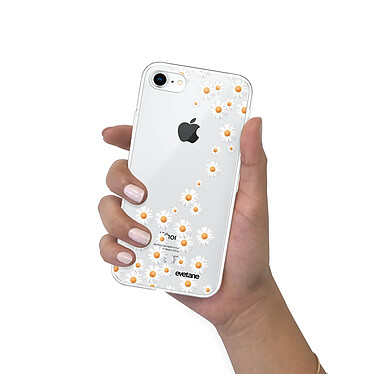 Evetane Coque iPhone 7/8/ iPhone SE 2020/ 2022 silicone transparente Motif Marguerite ultra resistant pas cher
