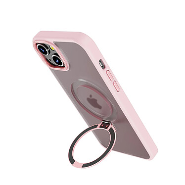 Avis Muvit Coque pour iPhone 15 Plus avec Anneau Fonction Stand MagSafe Rose