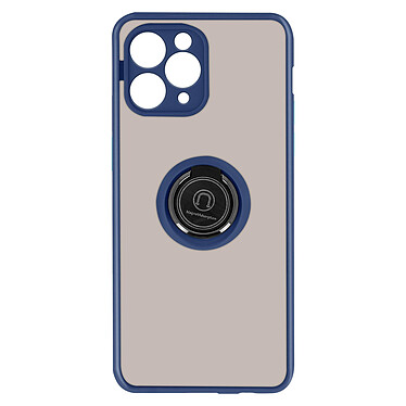 Avizar Coque IPhone 11 Pro Max Bi-matière Bague Métallique Support bleu nuit