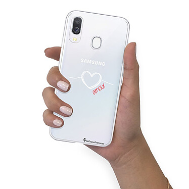 LaCoqueFrançaise Coque Samsung Galaxy A20e 360 intégrale transparente Motif Coeur Blanc Amour Tendance pas cher