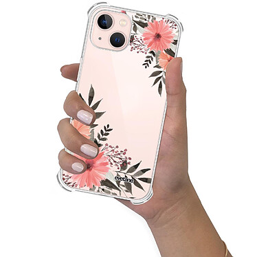 Evetane Coque iPhone 13 anti-choc souple angles renforcés transparente Motif Fleurs roses pas cher