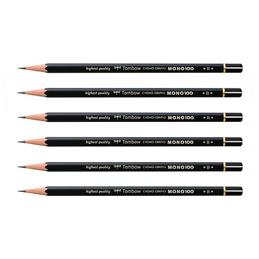 TOMBOW Crayon Graphite Haute Qualité MONO 100 B x 6