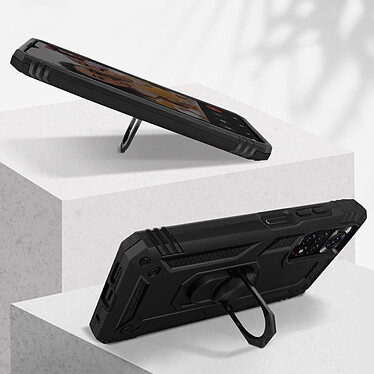 Acheter Avizar Coque pour Xiaomi Redmi Note 11 et Note 11s Antichoc Bi-matière Bague Support Vidéo  noir