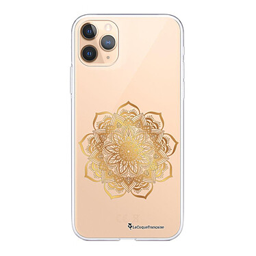 LaCoqueFrançaise Coque iPhone 11 Pro Max silicone transparente Motif Mandala Or ultra resistant