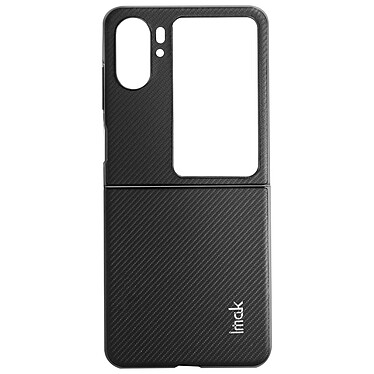 iMak Coque pour Oppo Find N2 Flip Bi-matière Rigide Effet Carbone Ruiyi  Noir