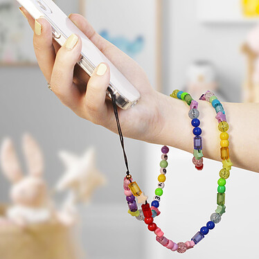 Acheter Avizar Bijou Téléphone Bracelet Perles et Love 65cm Collection Lovely Multicolore