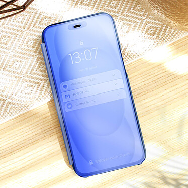 Acheter Avizar Étui Clear View pour iPhone 15 Pro Max Clapet Miroir Fonction Support  Bleu