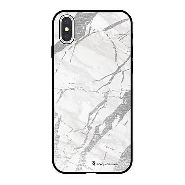 LaCoqueFrançaise Coque iPhone X/Xs Silicone Liquide Douce noir Marbre gris