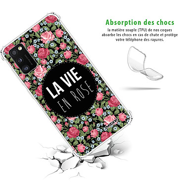 Avis Evetane Coque Samsung Galaxy A41 anti-choc souple angles renforcés transparente Motif La Vie en Rose