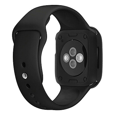 Avizar Coque pour Apple Watch 42 / 44 mm Protection Bumper Antichoc Silicone Noir et Rouge pas cher