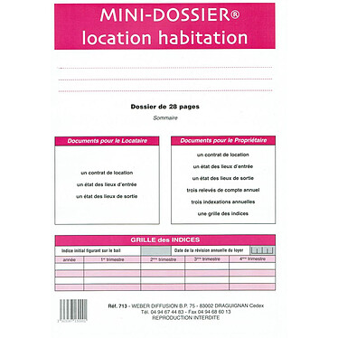 WEBER Formulaire français 'Mini dossier location-habitation'