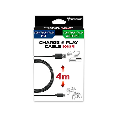 Acheter Subsonic Cable de recharge XXL pour manette PS4 et Xbox One