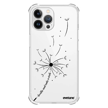 Evetane Coque iPhone 13 Pro Max Silicone antichocs Solides coins renforcés  transparente Motif Pissenlit Make a wish