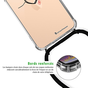 Acheter LaCoqueFrançaise Coque cordon iPhone 11 Pro noir Dessin Coeur Noir Amour