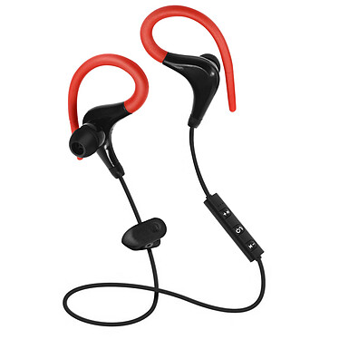 Ecouteurs Sport Bluetooth Casque Télécommande + Micro intégrés Rouge