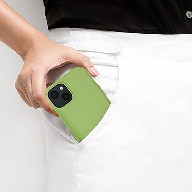 Avizar Coque iPhone 13 Mini Silicone Semi-rigide Finition Soft-touch vert tilleul pas cher