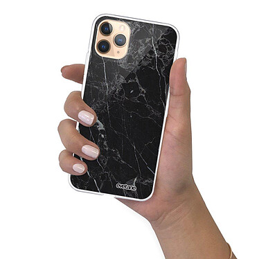 Evetane Coque iPhone 11 Pro Max silicone transparente Motif Marbre noir ultra resistant pas cher