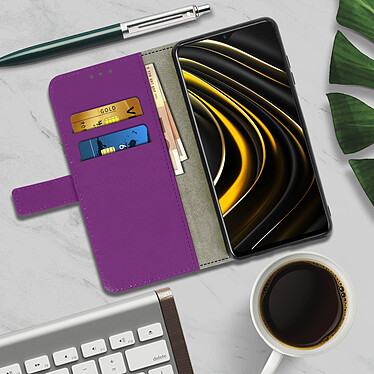 Avis Avizar Housse pour Xiaomi Poco M3 / Redmi 9T Porte-carte Fonction Support Vidéo violet