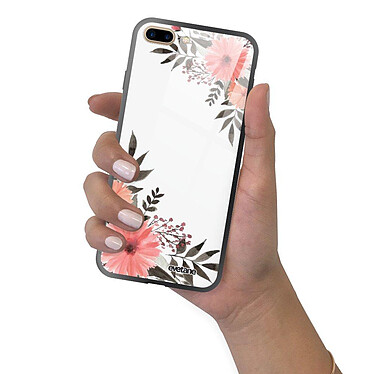 Evetane Coque iPhone 7 Plus/ 8 Plus Coque Soft Touch Glossy Fleurs roses Design pas cher