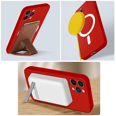 Acheter Avizar Coque MagSafe pour iPhone 12 Pro Max Soft Touch Finition Mate Bords Surélevés  rouge