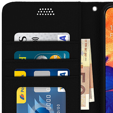 Avizar Housse Samsung Galaxy A10 Etui Portefeuille Porte-carte Support Vidéo noir pas cher