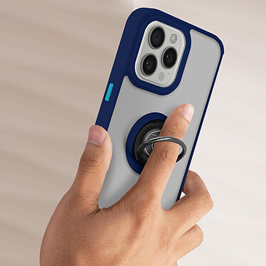 Avis Avizar Coque pour iPhone 15 Pro Max Bi-matière Bague Métallique Support Vidéo  Bleu
