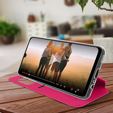 Avis Avizar Housse Huawei P smart 2020 Fenêtre d'Affichage Porte-carte Support Vidéo rose