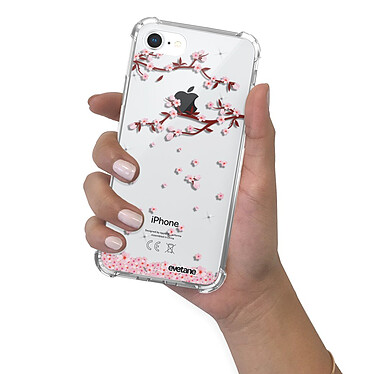 Evetane Coque iPhone 7/8/ iPhone SE 2020 anti-choc souple angles renforcés transparente Motif Chute De Fleurs pas cher