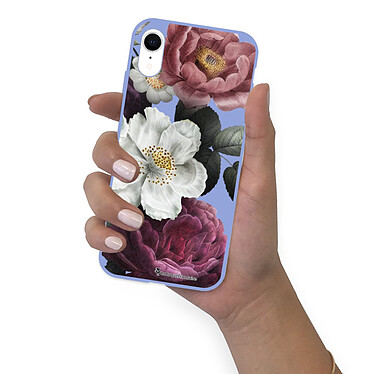 LaCoqueFrançaise Coque iPhone Xr Silicone Liquide Douce lilas Fleurs roses pas cher
