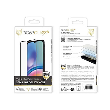 Avis Tiger Verre Trempé pour Samsung Galaxy A05S Recyclé Ultra-résistant Transparent