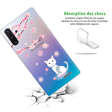 Avis Evetane Coque Samsung Galaxy Note 10 Plus 360 intégrale transparente Motif Chat et Fleurs Tendance