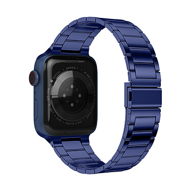 Avizar Bracelet pour Apple Watch 41mm et 40mm et 38 mm Maillons en Acier Inoxydable a Boucle Papillon Bleu Roi
