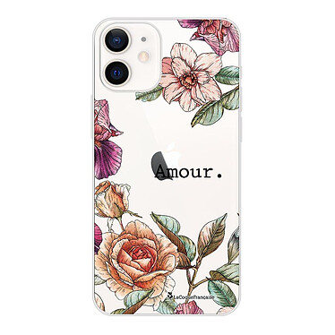LaCoqueFrançaise Coque iPhone 12 mini 360 intégrale transparente Motif Amour en fleurs Tendance