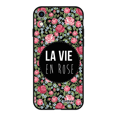 Evetane Coque iPhone Xr Silicone Liquide Douce noir La Vie en Rose
