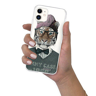 Evetane Coque iPhone 11 silicone transparente Motif Tigre Fashion ultra resistant pas cher