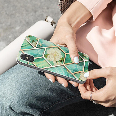 Acheter Avizar Coque iPhone XS Max Motif géométrique avec Cordon Amovible turquoise