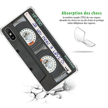 Avis Evetane Coque Xiaomi Redmi 9A anti-choc souple angles renforcés transparente Motif Cassette