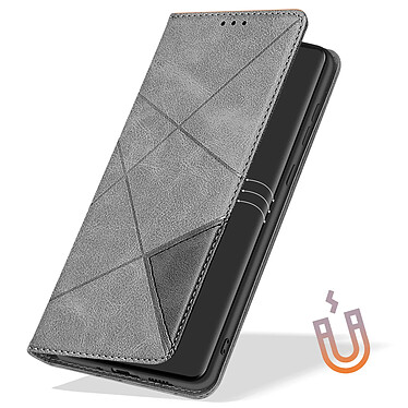 Avizar Étui pour Honor Magic 6 Lite 5G Portefeuille Support Motif prisme Gris pas cher