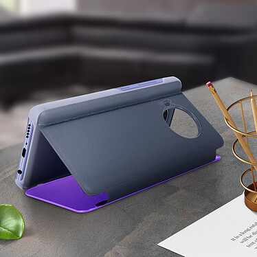 Avis Avizar Housse Xiaomi Mi 10T Lite Clapet translucide Design Miroir Support Vidéo violet