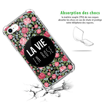 Avis Evetane Coque iPhone 7/8/ iPhone SE 2020 anti-choc souple angles renforcés transparente Motif La Vie en Rose