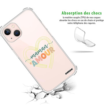 Avis Evetane Coque iPhone 13 Silicone antichocs Solides coins renforcés  transparente Motif Maman d'amour