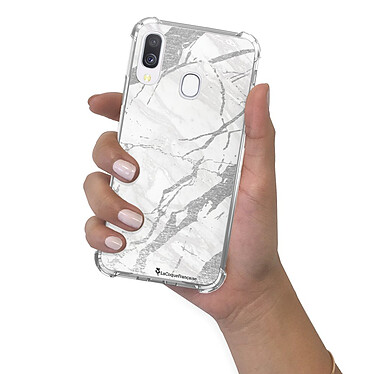 LaCoqueFrançaise Coque Samsung Galaxy A40 anti-choc souple angles renforcés transparente Motif Marbre gris pas cher