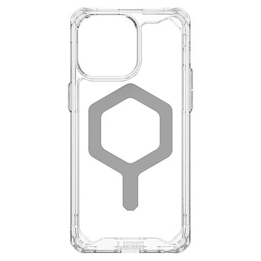 UAG Coque MagSafe pour iPhone 15 Pro Max Antichoc Fine Transparent et Argent série Plyo
