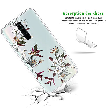 Avis LaCoqueFrançaise Coque Xiaomi Redmi Note 8 Pro 360 intégrale transparente Motif Fleurs Sauvages Tendance