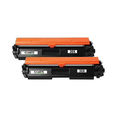 COMETE - 30X - 2 Toners Compatibles HP 30X CF230X (30A CF230A) pour Imprimante HP - Noir - Marque française