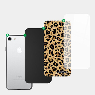 Avis Evetane Coque iPhone 7/8/ iPhone SE 2020/ 2022 Coque Soft Touch Glossy Léopard Beige Design