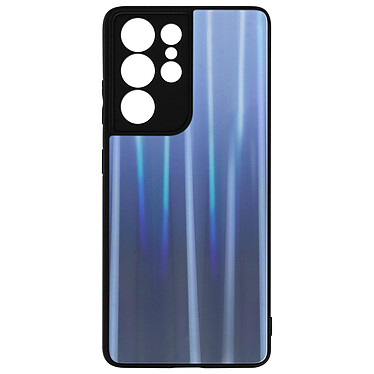 Avizar Coque Samsung Galaxy S21 Ultra Bi-matière Holographique Brillant Fine Bleu nuit