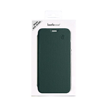 BEETLECASE Étui pour Apple iPhone 6/7/8/SE(2022) Folio Premium en Cuir avec Dos Cristal Vert foncé pas cher