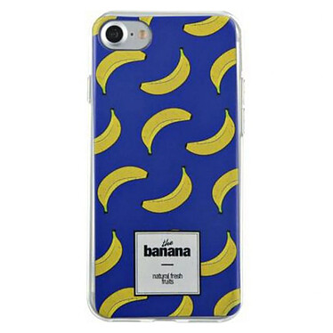 BigBen Connected Coque pour iPhone SE 2020/8/7 Semi-rigide avec motifs bananes Bleu