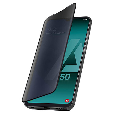 Avizar Housse Samsung Galaxy A50 Étui Clapet translucide Support Vidéo Noir pas cher